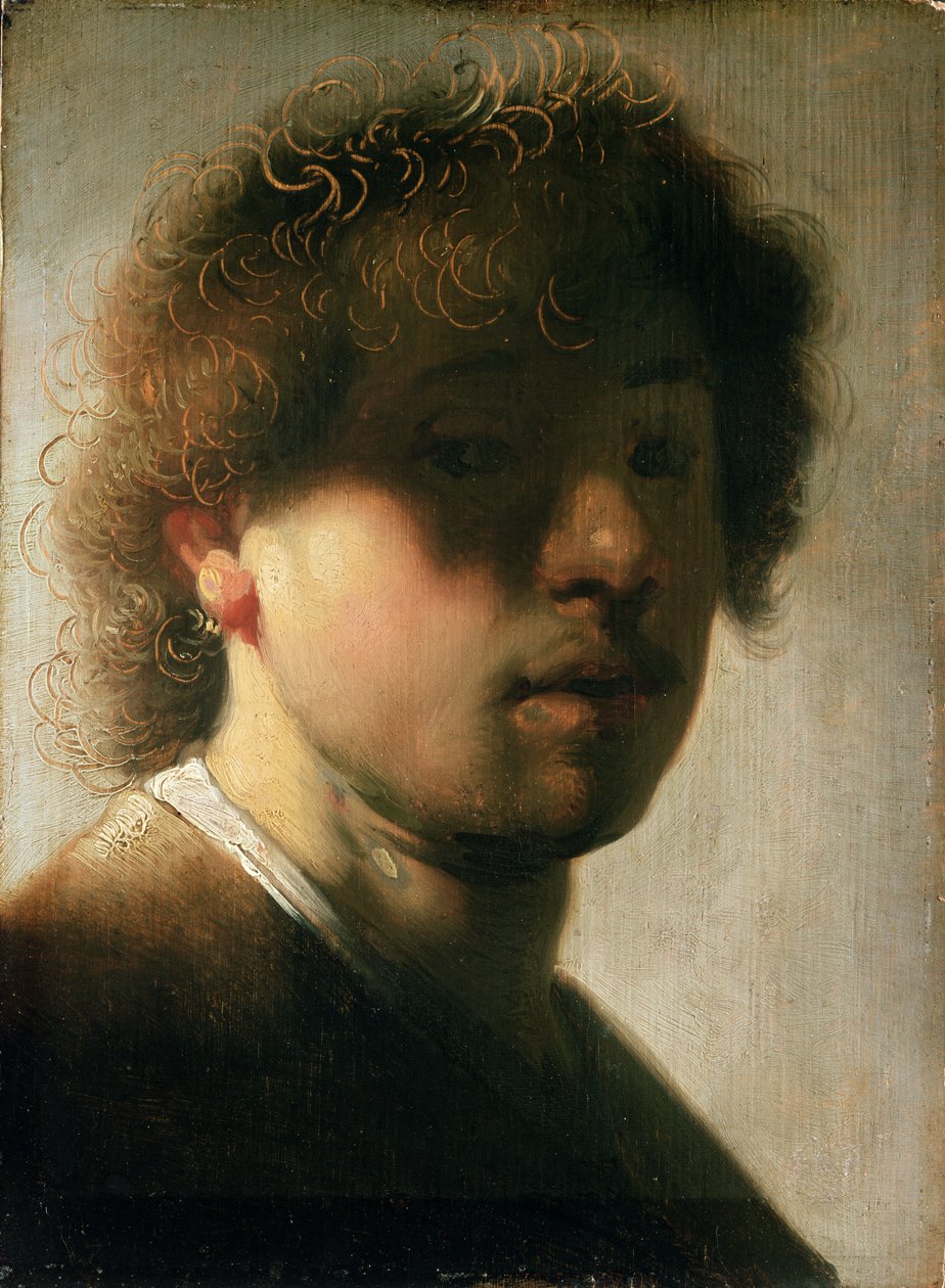 Retrato de Rembrandt con ojos sombreados de studio of Rembrandt Harmensz. van Rijn
