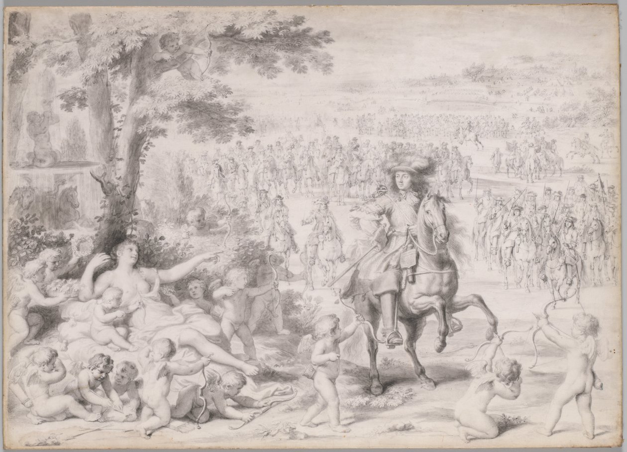 Louis XIV Captured by Venus de studio of Charles Le Brun
