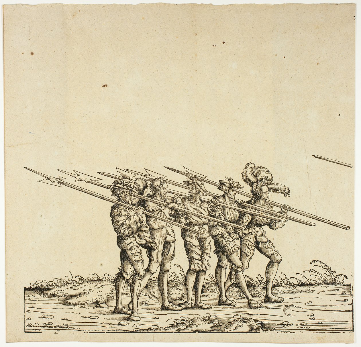 Alabarderos, de la Procesión Triunfal de Maximiliano de the Elder Hans Burgkmair