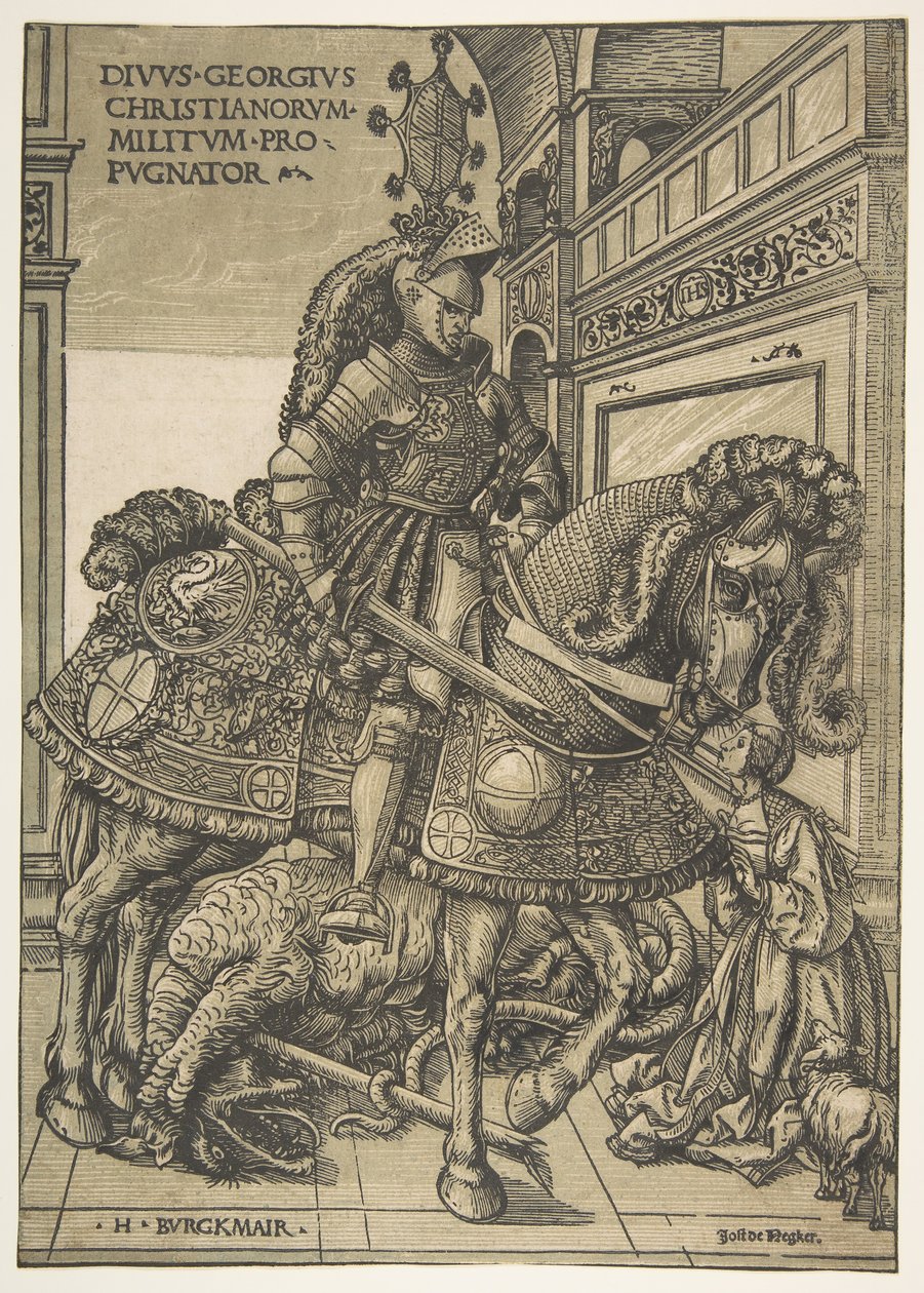 San Jorge a caballo, 1508-1518 de the Elder Hans Burgkmair