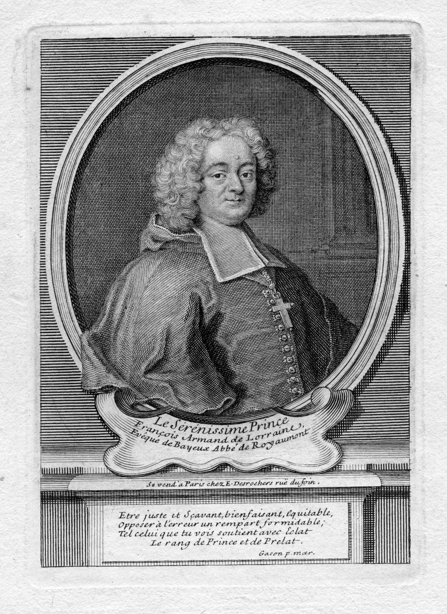 Retrato de François-Armand de Lorraine-Armagnac de Etienne Jehandier Desrochers