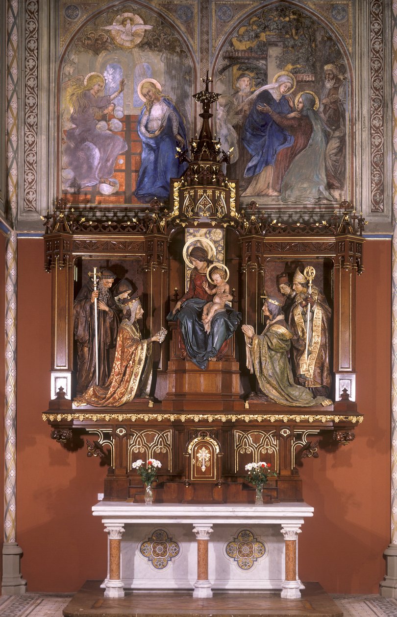 Altar lateral de Nuestra Señora con estatuas de santos patronos bohemios, 1922 de Štpán Zálešák