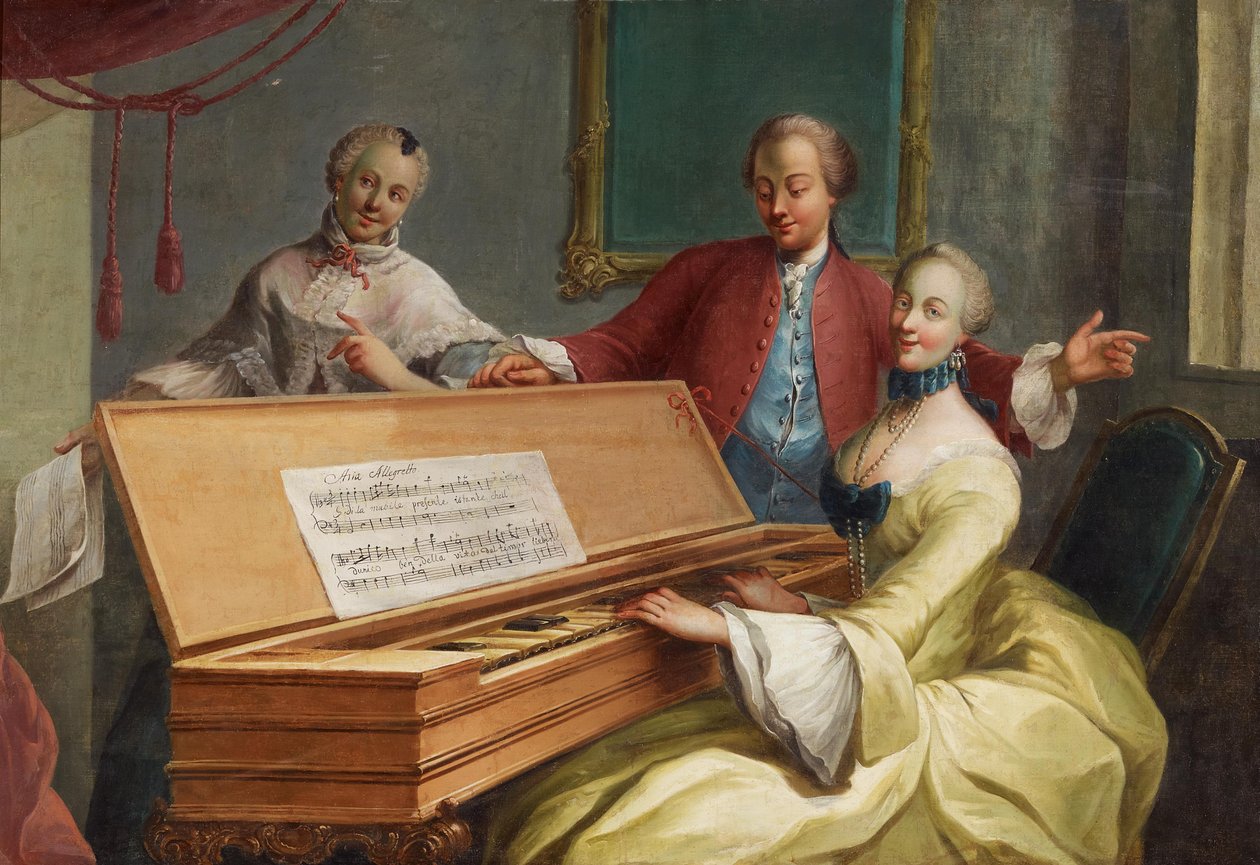„Aria Allegretto“. Dama noble en el clavicémbalo de Unknown