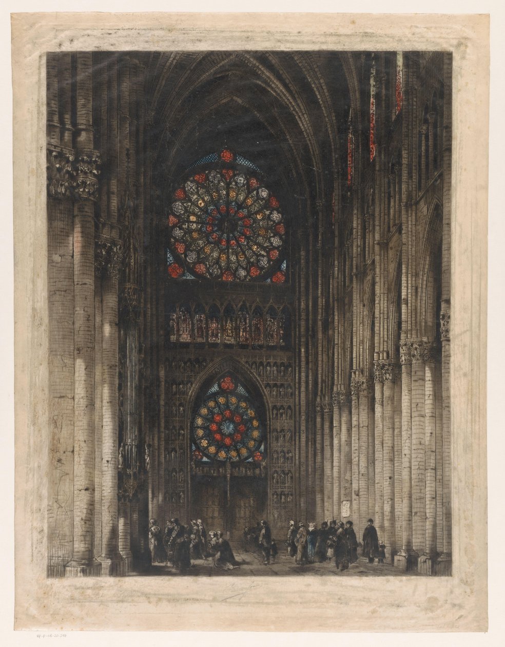 Vista de los rosetones de la Catedral de Reims de unknown (signed by artist)