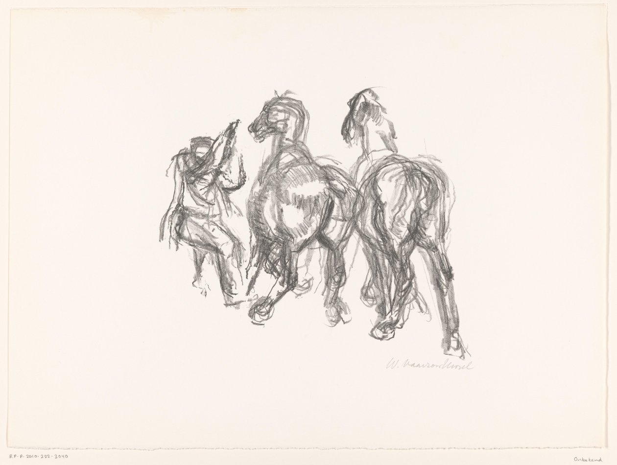 El hombre y los caballos de unknown (signed by artist)