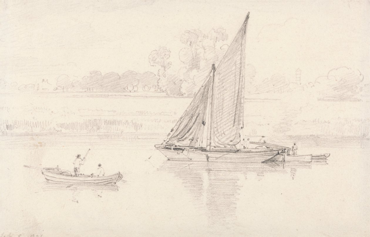 El Támesis en Kew, 9 de febrero de 1806 de unknown artist
formerly John Constable