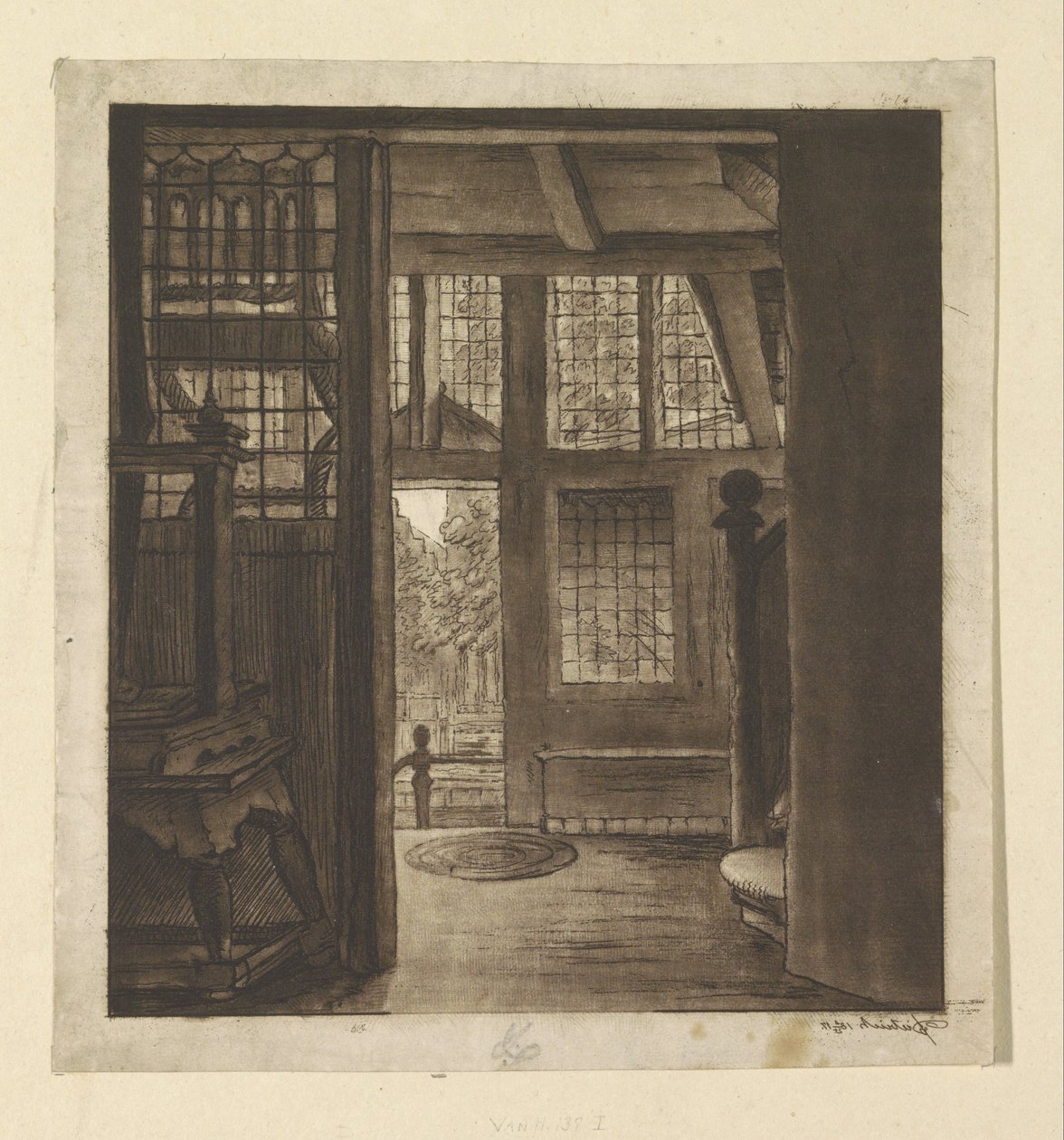 Interior de la casa de Rembrandt de weduwe Dietrich