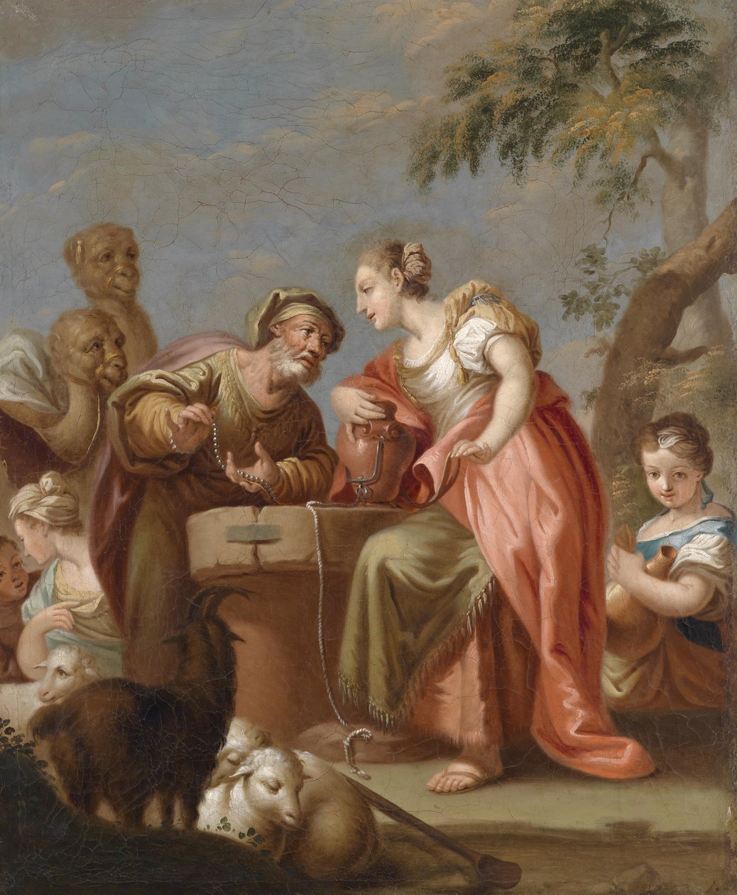 Rebeca y Eliezer en el pozo de Franz Sebald Unterberger