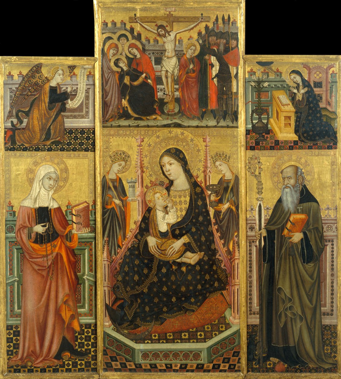 Retablo de la Virgen Amamantando al Niño, Santa Clara y San Antonio Abad de Llorenç Saragossà