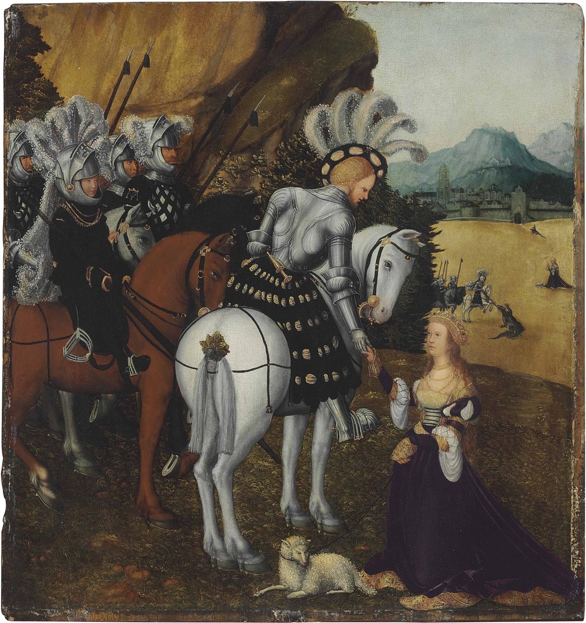 Emperador Maximiliano I como San Jorge de workshop of Lucas Cranach the Elder