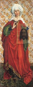 Santa Verónica, c.1428-30 (técnica mixta sobre madera de roble) de (1375/8 1444) Master of Flemalle