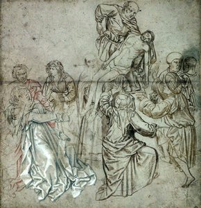 Panel central de un tríptico perdido por Campin, posiblemente dibujado por Vranck van der Stock (1424-95)