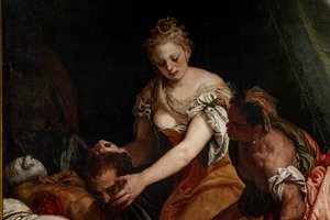 Judith con la cabeza de Holofernes, detalle