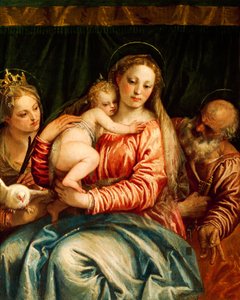 Virgen con el Niño, santo y San Pedro de Paolo Caliari conocido como Veronés (1528-1588), óleo sobre lienzo