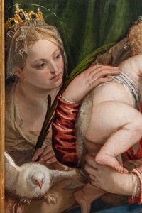 La Virgen y el Niño Jesús entre S. Catalina de Alessandria y Pedro, detalle de (1528 88) Veronese