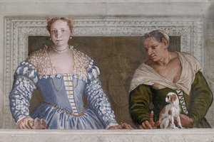 Donna Barbaro y su enfermera, la Sala del Olimpo, detalle de 2632651 de Veronese