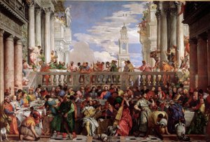 Milagro de la transformación del agua en vino (detalle) de Veronese