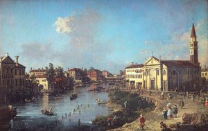 Dolo en el Brenta, con la Iglesia de San Rocco y la Villa Zanon-Bon de Canaletto