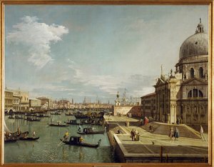 Entrada al Canal Grande y la iglesia Maria Salute en Venecia (pintura sobre lienzo)