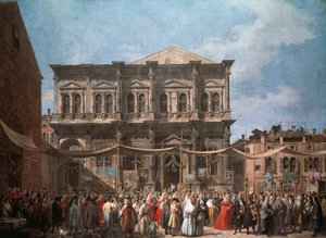 La fiesta de San Rocco, Venecia, hacia 1735, de Giovanni Antonio Canal conocido como Canaletto (1697-1768), óleo sobre lienzo de (1697 1768) Canaletto