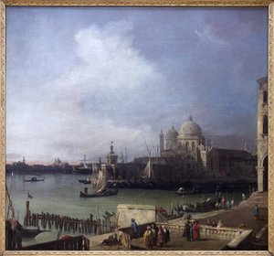 Vista de Venecia, Óleo de Giovanni Antonio Canal conocido como Canaletto (1697-1768), Vista del Gran Canal y de la Basílica de Santa Maria della Salute. Fotografía, KIM Youngtae, Grenoble, Musee de Grenoble. de Canaletto