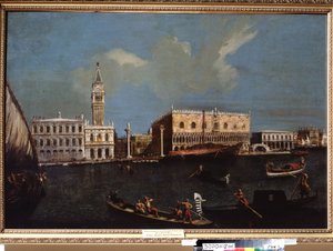 ""Vista Del Gran Canal, El Palacio Ducal Y La Plaza De San Marcos En Venecia"" (Gran Canal, Piazzetta Y Palacio Ducal De Venecia) Pintura De Los Entornos De Giovanni Antonio Canal Said Canaletto (1697-1768) Museo De Bellas Artes Del Siglo XVIII Artes Ivan 