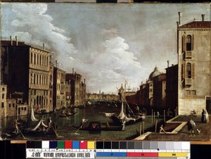 ""Vista del Gran Canal de Venecia"" (Venecia) Pintura de Giovanni Antonio Canal detto il Canaletto (1697-1768). Museo de Bellas Artes del siglo XVIII de Mikalojus Konstantinas Ciurlionis, Kaunas, Lituania de Canaletto
