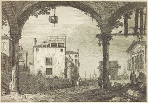 Le Portique a la Lanterne, c.1744 de Canaletto