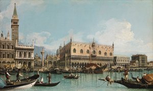 El muelle cerca de la Piazza San Marco en Venecia, por Canaletto (1697-1768). de Canaletto