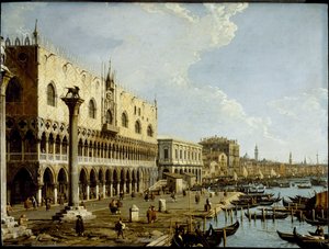 Venecia: una vista del Palacio Ducal y la Riva degli Schiavoni desde la Piazzetta, c.1729