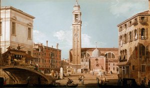 Vista del campo dei santi apostoli en Venecia de Canaletto