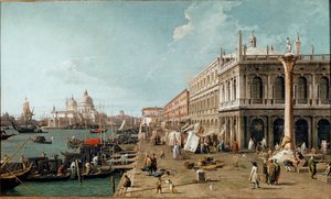 Vista del Molo, la Biblioteca Marciana y la Columna de San Teodoro, Venecia