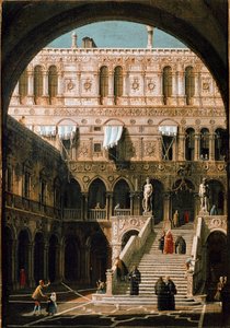 Vista de la Escalera de los Gigantes, Palacio Ducal de Venecia