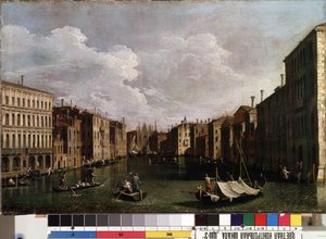""Vista del Gran Canal de Venecia"" (Venecia) Pintura de Giovanni Antonio Canal detto il Canaletto (1697-1768). Museo de Bellas Artes del siglo XVIII de Mikalojus Konstantinas Ciurlionis, Kaunas, Lituania de Canaletto