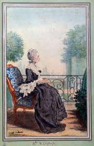 Retrato de cuerpo entero de Julie de Lespinasse (1732-1776) mujer de letras de Carmontelle