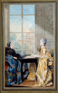 Retrato de Madame du Moutier y Mademoiselle La Ville, esposa de Monsieur Clermont d