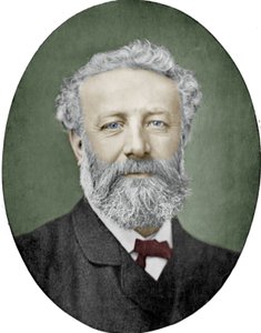 Julio Verne (1828-1905) Novelista francés, fotografía de Nadar, imagen coloreada