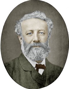 Julio Verne (1828-1905) Novelista francés, fotografía de Nadar, imagen coloreada