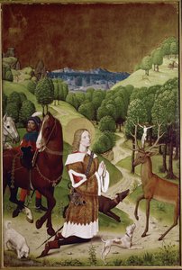 Conversión de San Huberto (óleo sobre tabla) de (active c.1463 c.1490) Master of Wilten