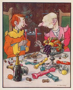 Ilustración para Los viajes de Gulliver de Jonathan Swift (litografía en color)