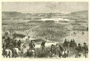 Posición del ejército confederado cuando se anunció la rendición, abril 1865 (grabado) de (after) American School