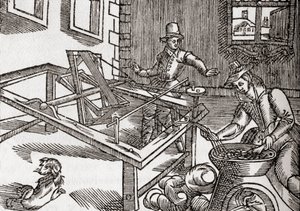 Enrollado de seda, facsímil de una imagen en "Virginia Truly Valued" de Edward William, 1650, de 