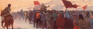 Multitud de seguidores del líder revolucionario ruso Alexander Kerensky