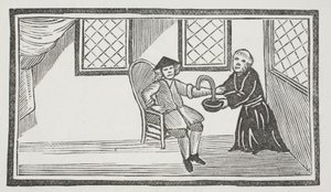Representación del monje traidor que lo desangra, ilustración de 