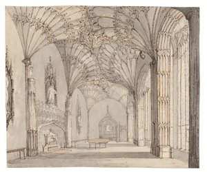 El comedor de Arbury Hall, Nuneaton, Warwickshire, c. 1810 de (after) English School
