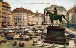 Plaza del Mercado, Viena, Austria (foto en color) de (after) English photographer
