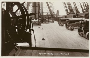 Cubierta de proa del HMS Victory (foto en blanco y negro)