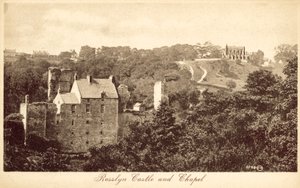 Castillo y capilla de Rosslyn (fotografía en blanco y negro) de (after) English photographer