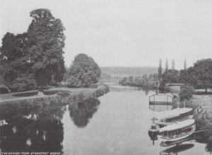El Severn desde el puente de Stourport (foto en blanco y negro) de (after) English photographer