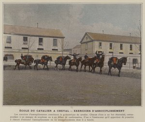 Escuela del jinete a caballo, ejercicios de flexibilidad de (after) French Photographer